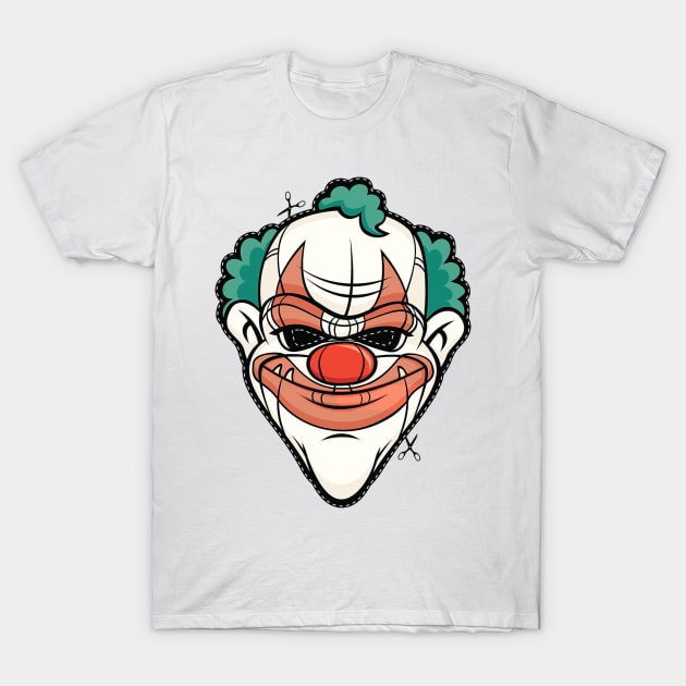 Scary Mask Clown Halloween T-Shirt by Elegantra